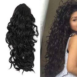 Perücke Brazilian Curly Wave Lace Front Wig, Lang Lockenperücke Natürlich Synthetic Perücken Lange wellige Haare für Frauen Alltag Anime Cosplay Kostümparty Halloween Karneva mit Tüte Haarnetz von ZJchao