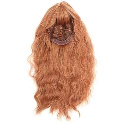 Synthetische Lange Gewellte Perücke, Lockiges Haar, Glänzendes, Flauschiges Haar, Verstellbares Stirnband für Frauen für den Alltag, Synthetische Perücke für Urlaubsparty von ZJchao