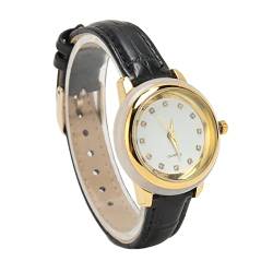 ZJchao Elegante Damen-Armbanduhr mit Jadestein-Quarzwerk, PU-Lederarmbanduhr mit Strasssteinen, Modisch und Stilvoll von ZJchao