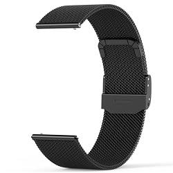 ZKCREATION 20 mm Metall-Uhrenarmbänder für Männer und Frauen,Ersatz-Uhrenarmband für Smartwatch und traditionelle Smartwatch Smartwatch-Armband (Schwarz) von ZKCREATION