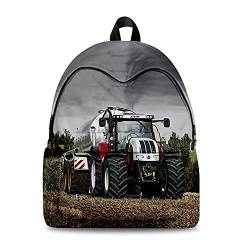 Traktor Rucksack,Grosse Kapazität Kinder Rcksack Schultasche für Jungen Und Mädchen -17Zoll (43x 17x 34cm) (A05) von ZKDT