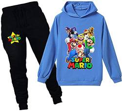 ZKDT Bekleidung Anzug Kapuzenpullover Set Sweatshirts Unisex Hoodie Geeignet für 3-14 Jahre alt (A7,130cm) von ZKDT