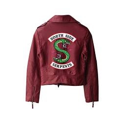 ZKYUCHUN Frauen Schlange Jakcets Frauen Streetwear PU Jacket Trend Neue Gedruckt Southside Serpents Jacken-Color2 M von ZKYUCHUN