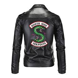 ZKYUCHUN Southside Riverdale Umschleppungskragen PU Jacken Schlangen Mode Männer Coole Streetwear South Side Serpent Jacke-Color2_M. von ZKYUCHUN
