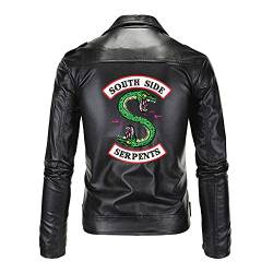 ZKYUCHUN Southside Umschleppungskragen PU Jacken Schlangen Mode Männer Coole Streetwear South Side Serpent Jacke-Color2 XXL von ZKYUCHUN