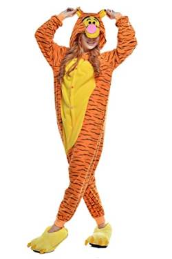 Pyjamas Onesies Cosplay Erwachsene Unisex Tiere Halloween Kostüm Kleid Loungewear, 3D Tiger, 36 von ZKomoL