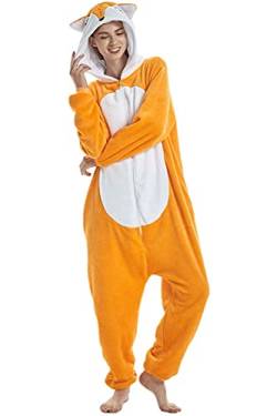 Pyjamas Onesies Cosplay Erwachsene Unisex Tiere Halloween Kostüm Kleid Loungewear, Fox, 36 von ZKomoL