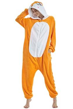 Pyjamas Onesies Cosplay Erwachsene Unisex Tiere Halloween Kostüm Kleid Loungewear, Fox, 42 von ZKomoL