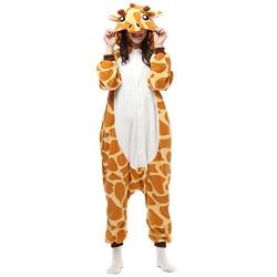 ZKomoL, Overall für Partys und Cosplay, Unisex, Schlafanzug, Tiere, Kigurumi, Kostüme, Erwachsene, Giraffe, S von ZKomoL