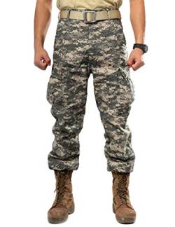 ZLSLZ Herren Military Tactical Casual Camouflage Multi Pocket BDU Cargo Pants Hose - Grün - Klein von ZLSLZ