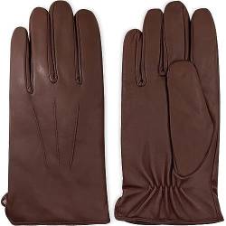 ZLUXURQ Handschuhe Herren Rotbraun Weichlederhandschuhe Hochwertige Winterhandschuhe aus Lammfellleder mit Kaschmirfutter von ZLUXURQ