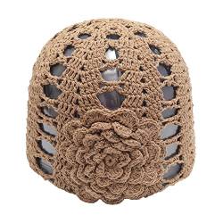 ZLYC Beanie-Hut mit Blumenmuster des Schädels aus Baumwolle, Khaki, Einheitsgröße, Khaki Blume, One Size von ZLYC