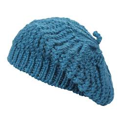 ZLYC Damen Kabel Stricken Baskenmützen Geflochtene Baggy Wolle Barett Winter Warmer Beanie(Blau),Einheitsgröße von ZLYC