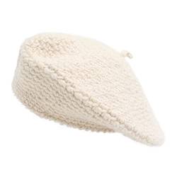 ZLYC Damen Kabel Stricken Baskenmützen Geflochtene Baggy Wolle Barett Winter Warmer Beanie(Einfarbiges Beige) von ZLYC