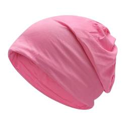 ZLYC Damen Sommer Slouch Beanie Leicht Weich Jersey Mütze Blumen Turban Hut(Einfarbig Hot Pink),Einheitsgröße von ZLYC