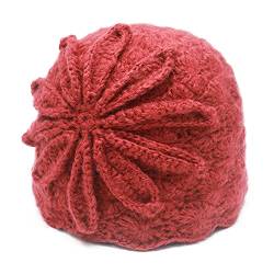 ZLYC Damen Winter Vintage Wolle Fischerhüte Bowler Hut(Einfarbiges Burgunder) von ZLYC