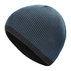 ZLYC Herren Winter Strickmützen Dick Warm Slouch Beanie Mütze(Einfache Blau),Gr. Einheitsgröße von ZLYC