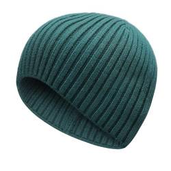 ZLYC Herren Winter Strickmützen Mode Warm Slouch Beanie Mütze(Einfarbig Pfauenblau),Einheitsgröße von ZLYC