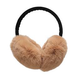 ZLYC Klassischer Damen Kinder Mädchen Verstellbarer Winter Ohrenschützer Ohrenwärmer mit Molton-Haarreifen(Pelziges Khaki) von ZLYC