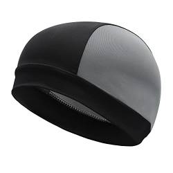 ZLYC Laufmütze Fahrrad Mütze Helm-Unterziehmütze für Herren für Joggen Radfahren Motorradfahren Beanie(Nylon Schwarz) von ZLYC