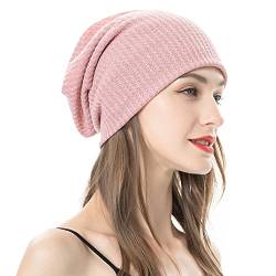 ZLYC Summer Long Slouch Beanie Leicht Weich Jersey Mütze für Damen und Herren,Festes Rosa,Gr. Einheitsgröße von ZLYC