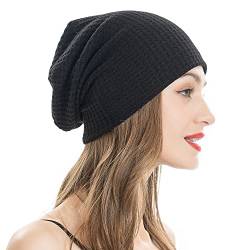 ZLYC Summer Long Slouch Beanie Leicht Weich Jersey Mütze für Damen und Herren,Festes Schwarz,Gr. Einheitsgröße von ZLYC