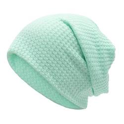 ZLYC Summer Long Slouch Beanie Leicht Weich Jersey Mütze für Damen und Herren,Massives Minzgrün, Einheitsgröße von ZLYC