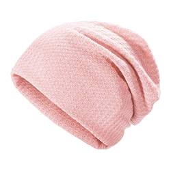 ZLYC Summer Long Slouch Beanie Leicht Weich Jersey Mütze für Damen und Herrenn,Festes Hellrosa,Gr. Einheitsgröße von ZLYC