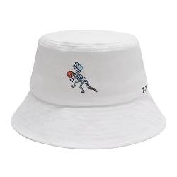 ZLYC Unisex Mode Bestickte Fischerhüte Sommerhut Outdoor-Hut Für Jugendliche(Dinosaurier Skelett Weiß) von ZLYC