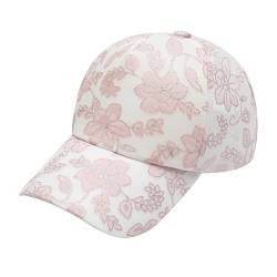 ZLYC Verstellbare Baseballkappe mit Blumenmuster für Damen (Hellrosa), Blumen, Hellrosa, Einheitsgröße, Blumen, Hellrosa, One Size von ZLYC