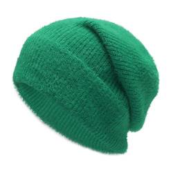 ZLYC Winter Damen Beanie Mütze Slouchy Elastizität Strickmütze(Einfaches Grün) von ZLYC