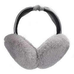 ZLYC Winter Ohrenschützer Ohrenwärmer Outdoor Faux fur Earmuffs für Damen Kinder,Bowknot Grau,Einheitsgröße von ZLYC