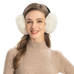 ZLYC Winter Ohrenschützer Ohrenwärmer Outdoor Faux fur Earmuffs für Damen Kinder,Weiß,Einheitsgröße von ZLYC
