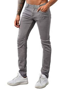 ZLZ Herren Skinny Slim Fit Stretch Comfy Fashion Denim Jeans Hose - Grau - 48 von ZLZ