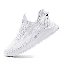 ZMBCYG Herren Laufschuhe Turnschuhe Straßenlaufschuhe Sportschuhe Tennisschuhe Sneaker Walkingschuhe Joggingschuhe Fitness Atmungsaktive Freizeit Leichtgewichts Schuhe Weiße 40 von ZMBCYG