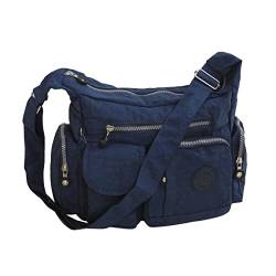 Umhängetasche Schultertasche Tasche Freizeit Sport Schule Nylon Bodybag Citytasche (Navy) von ZMOKA