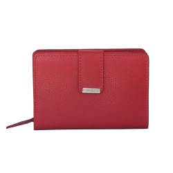 ZMOKA Klassische mittelformat Damen Geldbörse Portemonnaie Geldbeutel aus Leder von Money Maker (Rot) von ZMOKA