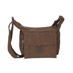 ZMOKA kleine leichte Bag Street Umhängetasche Messengertasche Handtasche - robustes Crinkle Nylon (Braun), BGS-CROBAG-2251-BN von ZMOKA