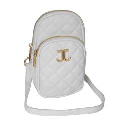 modische kleine Jennifer Jones Handtasche Schultertasche Umhängetasche Handytasche (Weiss) von ZMOKA