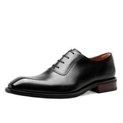 ZNMDOK Einzelzeit Formale Oxford-Schuhe for Männer Schnüren quadratisch gebrannt Sehr beliebt bei Jungen Menschen (Color : Black, Size : 41 EU) von ZNMDOK