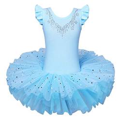 ZNYUNE Mädchen Kinder Ballett Tanz Kleid Klassik Ballettanzug 184 Bleu XL von ZNYUNE