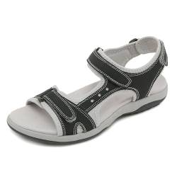 ZOEASHLEY Damen Sportsandalen Sommer Outdoorsandale Bequeme Offene Slingback Wandersandalen Arch Fit Trekking Sandalen Schwarz06 37EU von ZOEASHLEY