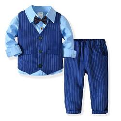 ZOEREA Baby Jungen Kleidung Set Shirt + Weste + Hose Baby Fliege Braun Anzug für Baby Geburtstagsparty Kleid von ZOEREA