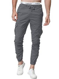 ZOEREA Herren Hosen Jogginghose Slim Fit Casual Chino Cargo Jogger Stretch Sporthose mit Taschen Streetwear Freizeithose Grau(Verbesserte Version),3XL von ZOEREA