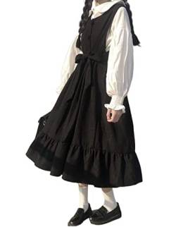 ZOKOL Gothic Dress Sets Zweiteilige Dehnbare Kleider Bequeme und atmungsaktive süße lose weibliche Robe (Color : Black, Size : S) von ZOKOL