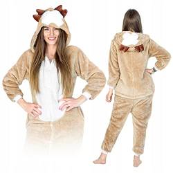 ZOLTA Jumpsuit Onesie für Damen und Herren - Sanft Kuschelig Unisex Pyjama - Warme Schlafanzug - Karneval Kostüm Damen oder Herren - Beliebte und Lustige Einhorn Motiv - Größe 148-160 cm (S) - AFFE von ZOLTA