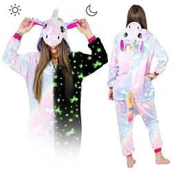 ZOLTA Jumpsuit Onesie für Damen und Herren - Sanft Kuschelig Unisex Pyjama - Warme Schlafanzug - Karneval Kostüm Damen oder Herren - Kostüm Einhorn Motiv von ZOLTA