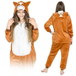 ZOLTA Jumpsuit Onesie für Damen und Herren - Sanft Kuschelig Unisex Pyjama - Warme Schlafanzug - Karneval Kostüm Damen oder Herren - Kostüm Tiermotiv von ZOLTA