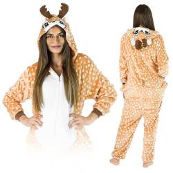 ZOLTA Jumpsuit Onesie für Damen und Herren - Sanft Kuschelig Unisex Pyjama - Warme Schlafanzug - Karneval Kostüm Damen oder Herren - Kostüm Tiermotiv von ZOLTA