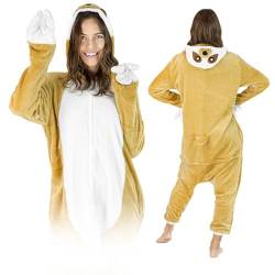 ZOLTA Jumpsuit Onesie für Damen und Herren - Sanft Kuschelig Unisex Pyjama - Warme Schlafanzug - Karneval Kostüm Damen oder Herren - Kostüm Tiermotiv von ZOLTA